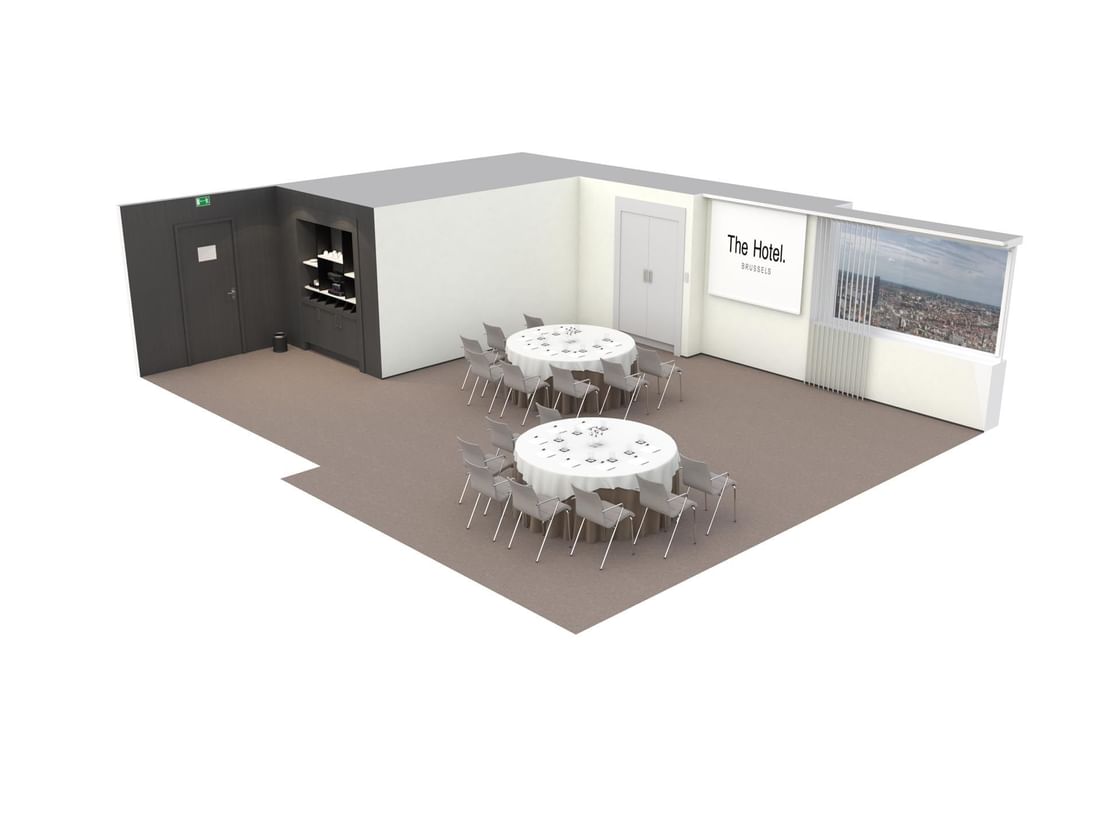 Plan en 3D du Grand Ballroom à l'Hôtel Brussels