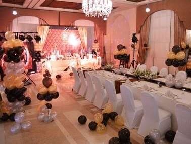 Kehkashan hall prepared for an event at Islamabad Serena Hotel