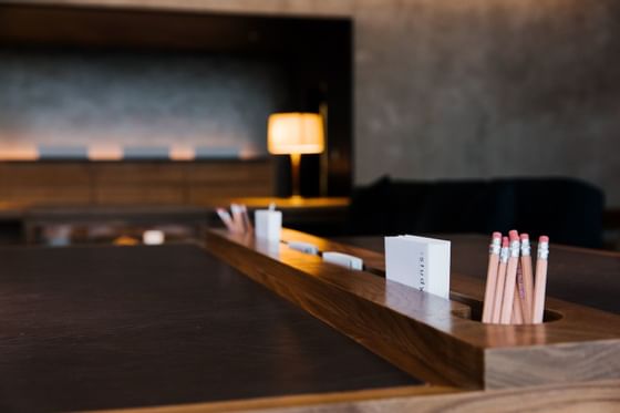 Pencils and stationary on desk