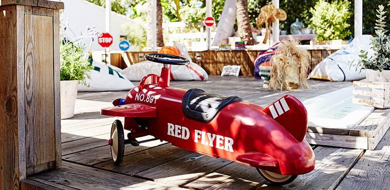 Closeup of a Red flyer at Kids Club in Marbella Club