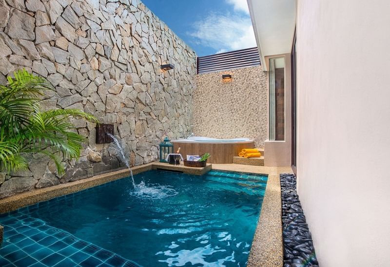Private pool area in Lake Villa at The Banjaran Hotsprings Retreat