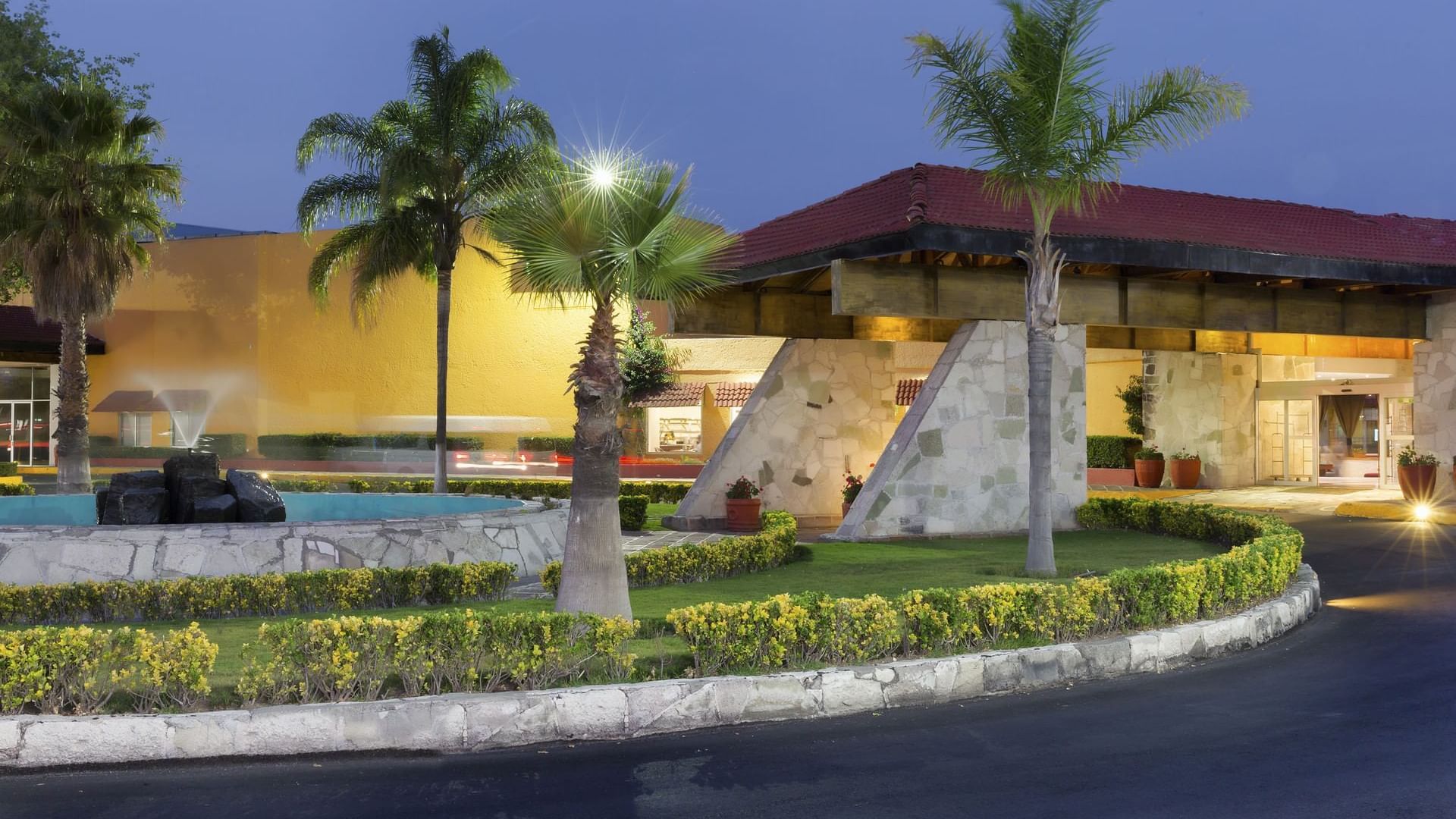Close-up of the water fountain by the entrance at Gamma Pachuca