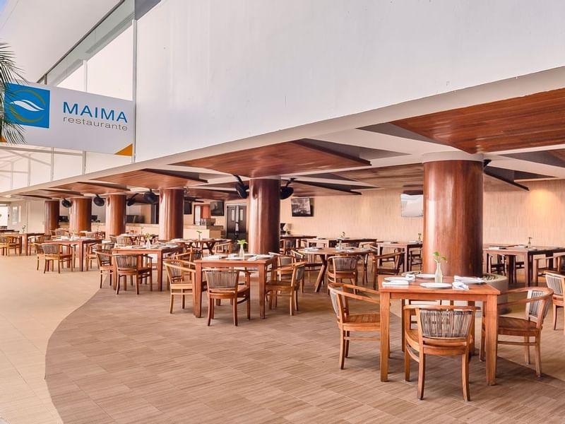 Dining area of the Restaurante Maima at Fiesta Americana Hotels