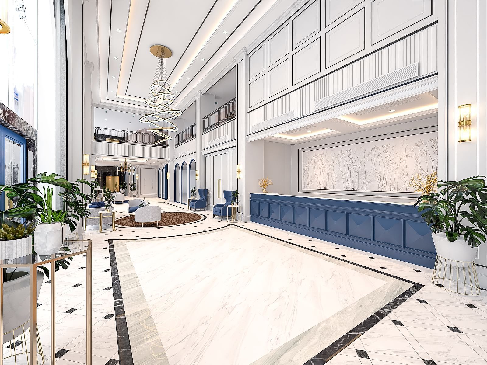 Front lobby area with reception at Eastin Hotel Vientiane Laos