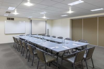 Conference set-up in an equipped meeting room at Nesuto Hotels