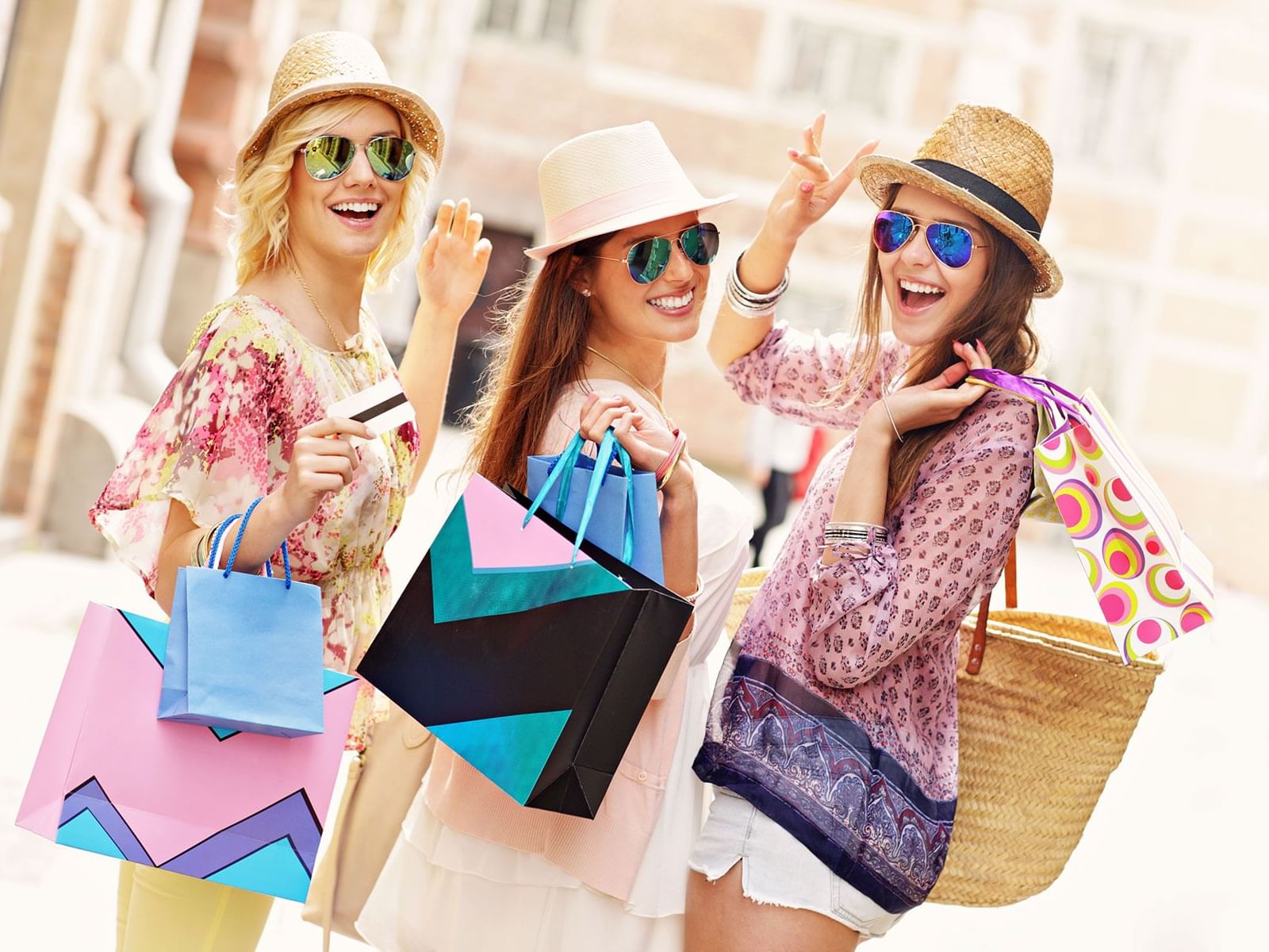 Ladies holding shopping bags near Rosen Inn Lake Buena Vista