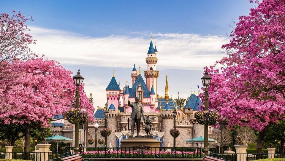 The Sleeping Beauty Castle in Disneyland near The Anaheim Hotel