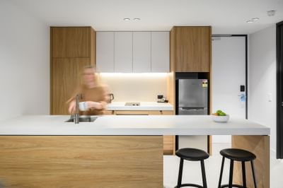Kitchenette area of a Two Bedroom Apartment at Nesuto Docklands