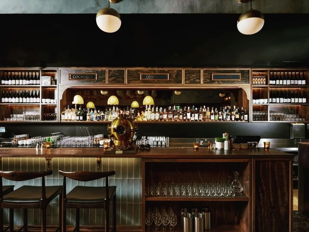Tables setup for dining in restuarant at Brady Hotel Jones Lane