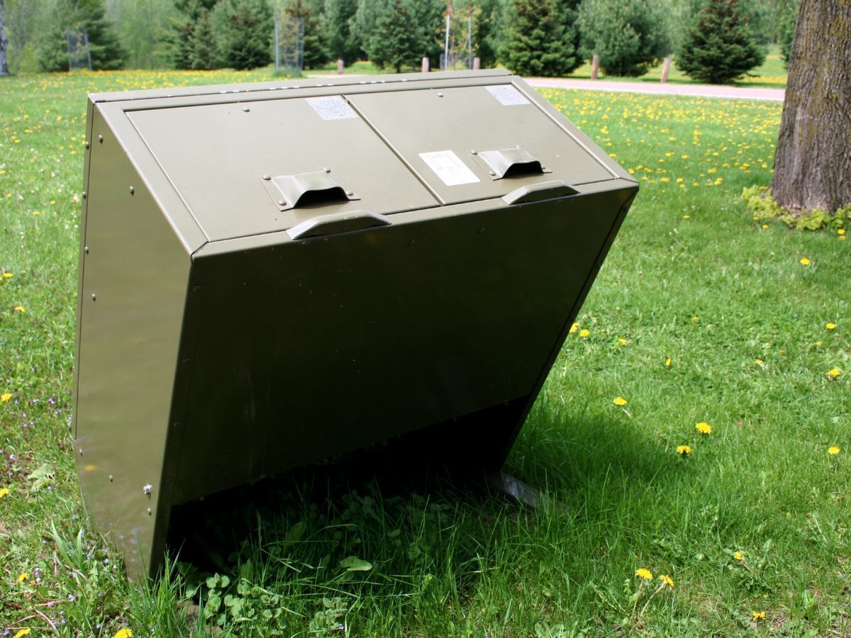 Close-up of a box for waste reduction used at Blackcomb Springs Suites