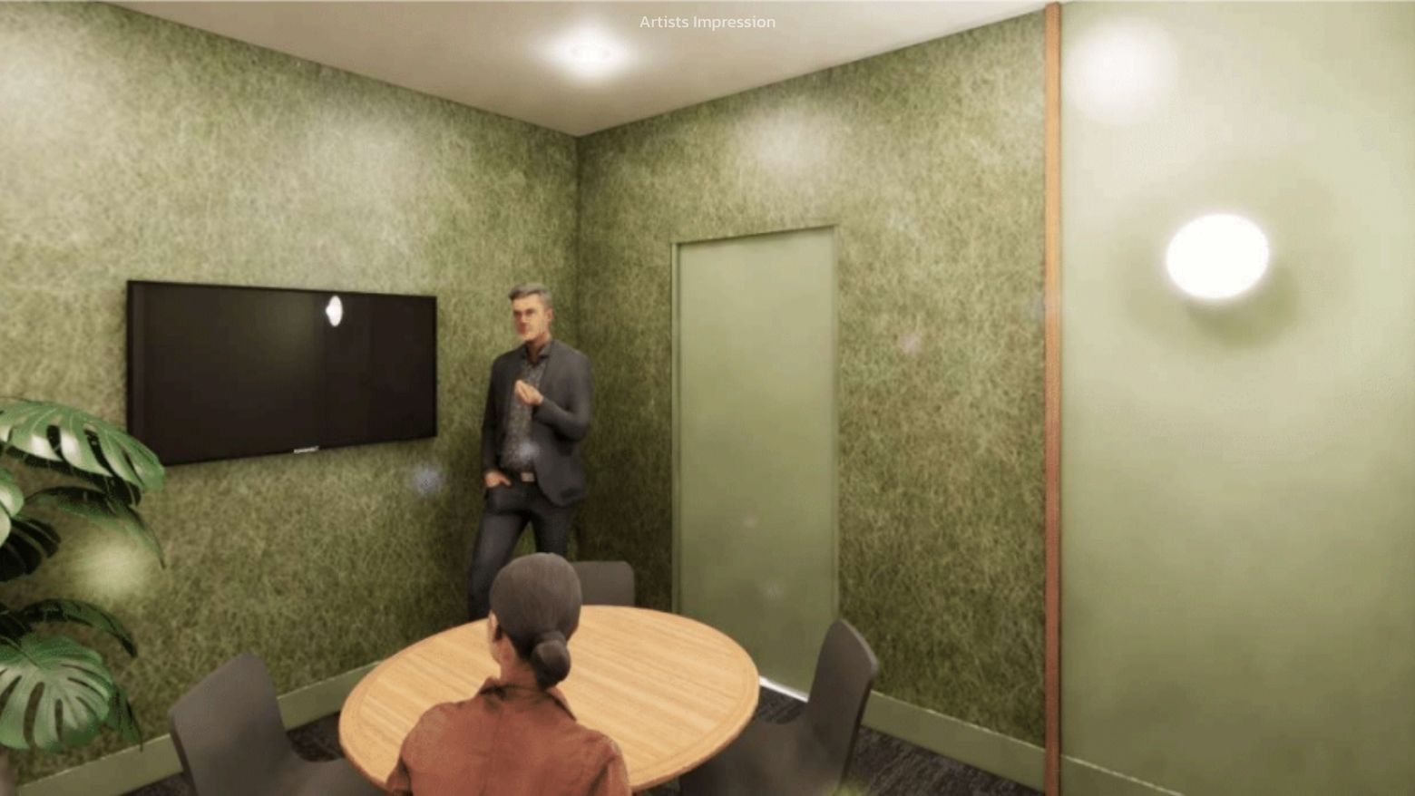 A modern room with a round table and chairs at UniLodge Brisbane City.