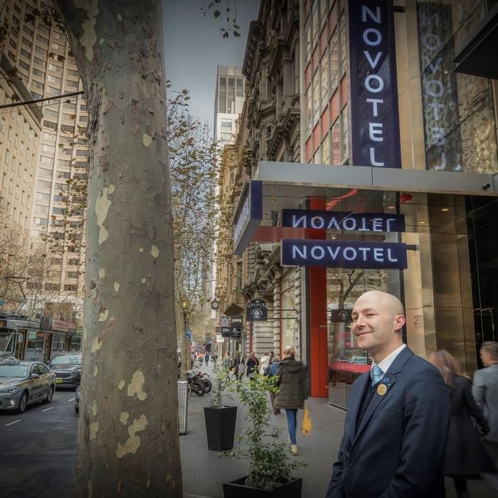 Exterior view of the Entrance at Novotel Melbourne on Collins