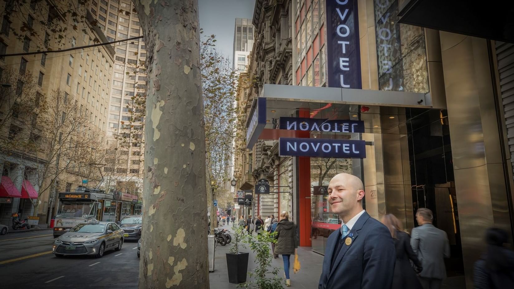 Exterior view of the Entrance at Novotel Melbourne on Collins