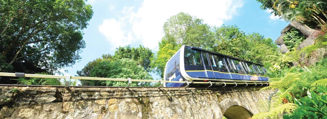 Funicular train coming down from Penang Hill