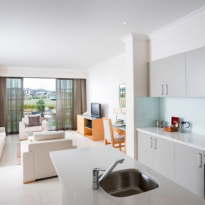 Interior view of two bedroom apartment at Mercure Kooindah Waters