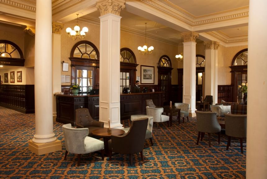Interior of lobby area at The Imperial Hotel Blackpool