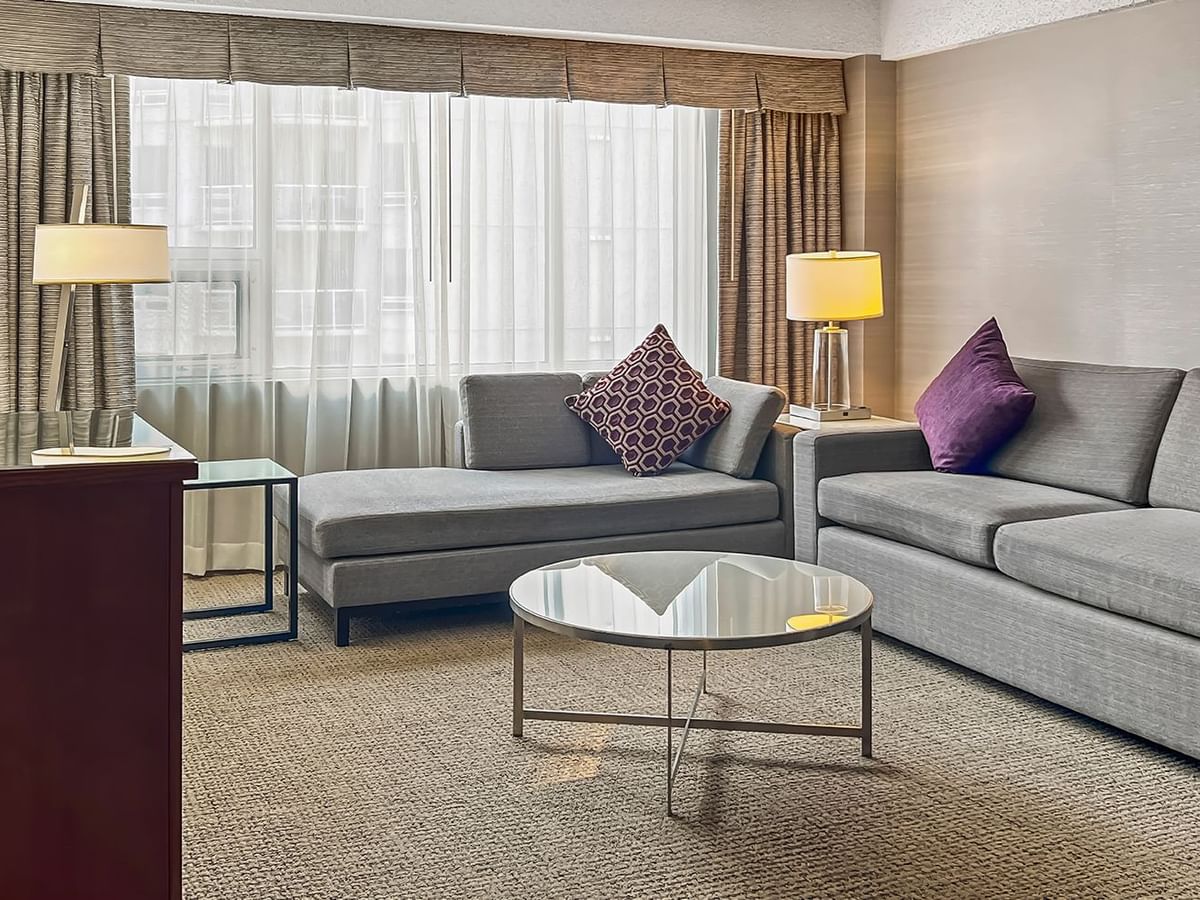 Living area of a hotel suite