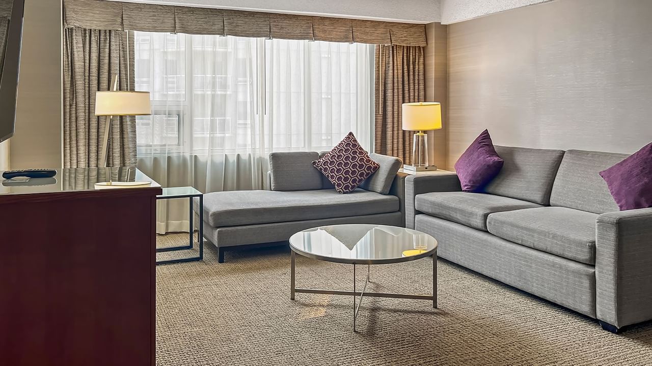 Living area of a hotel suite