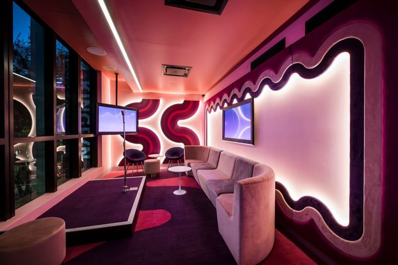 Interior of Juke's karaoke bar at Crown Metropol Melbourne