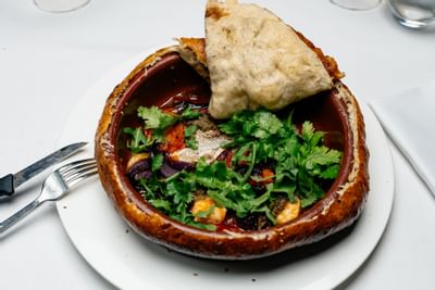Guests enjoying fine dining at the resort restaurant