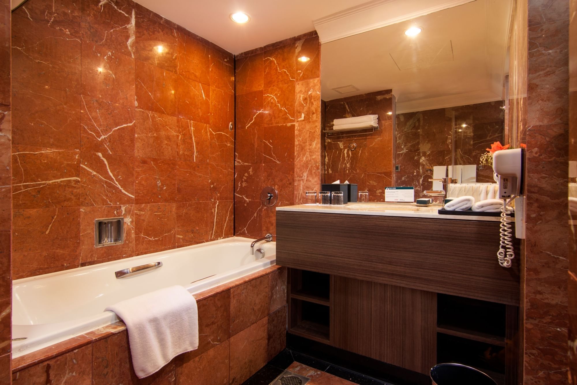 Bathtub and vanity of Family Studio at Sunway Putra Hotel