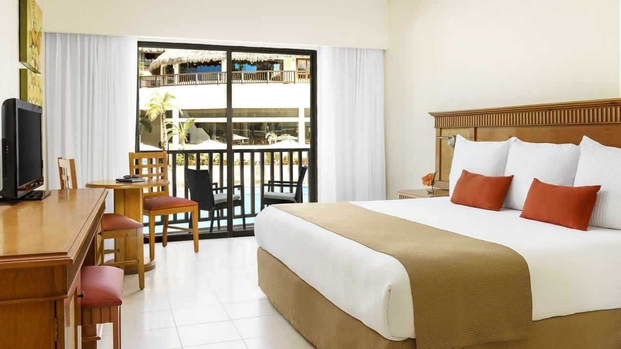 Interior of the Superior Pool View Room at The Reef Coco Beach