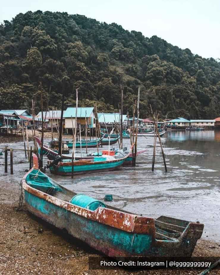 Fishing boats on lake at Pulau Aman - Lexis Suites Penang