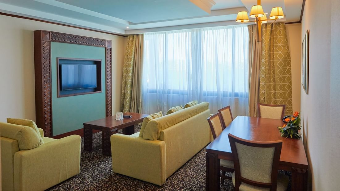 Sofa & Table setting in Diplomatic Suite at Goma Serena Hotel