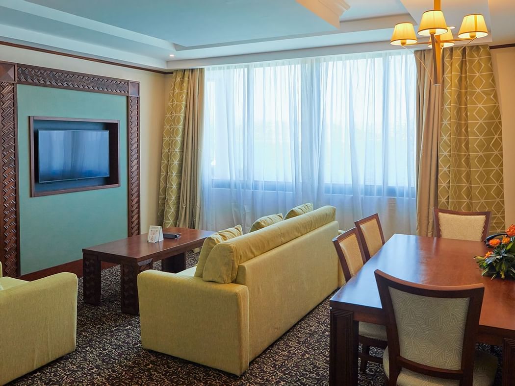 Sofa & Table setting in Diplomatic Suite at Goma Serena Hotel