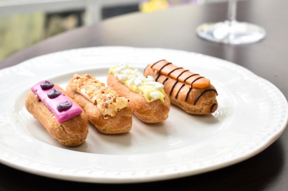 array of eclairs at gorse hill in surrey