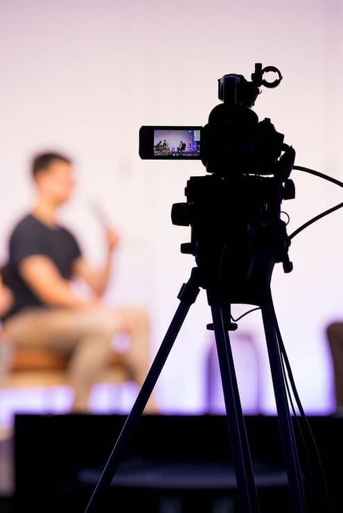 Close-up of a camera of virtual meeting at Hotel Berlin Berlin