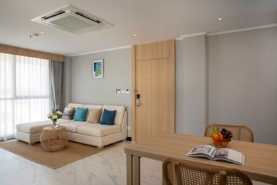Sofa & dining table in Suite Seaview at Eastin Resort Rayong