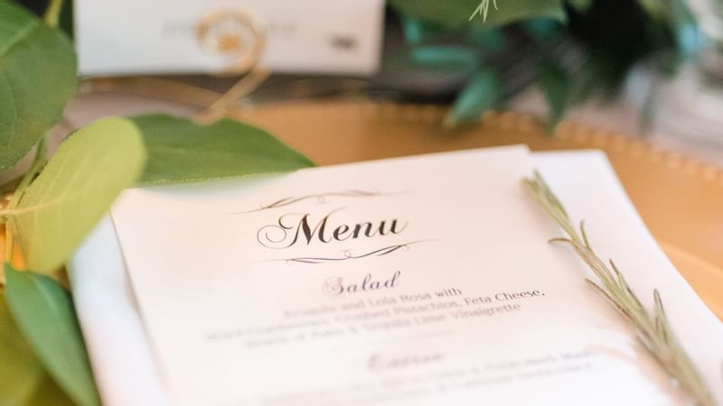 menu at turtle creek venue