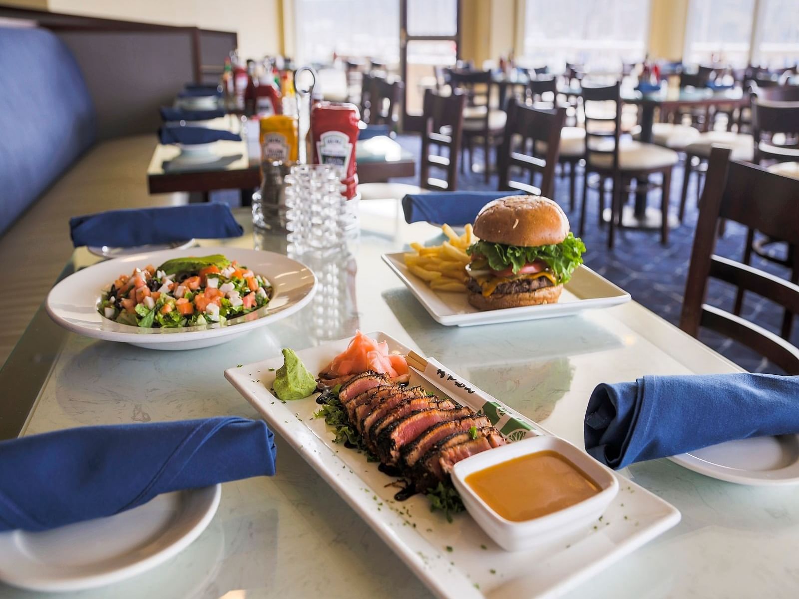 Delicious dishes in the Restaurant at Bay Club Hotel