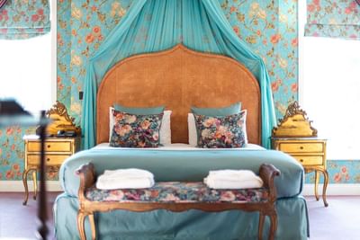 Comfortable king size bed at Orsett Hall Hotel