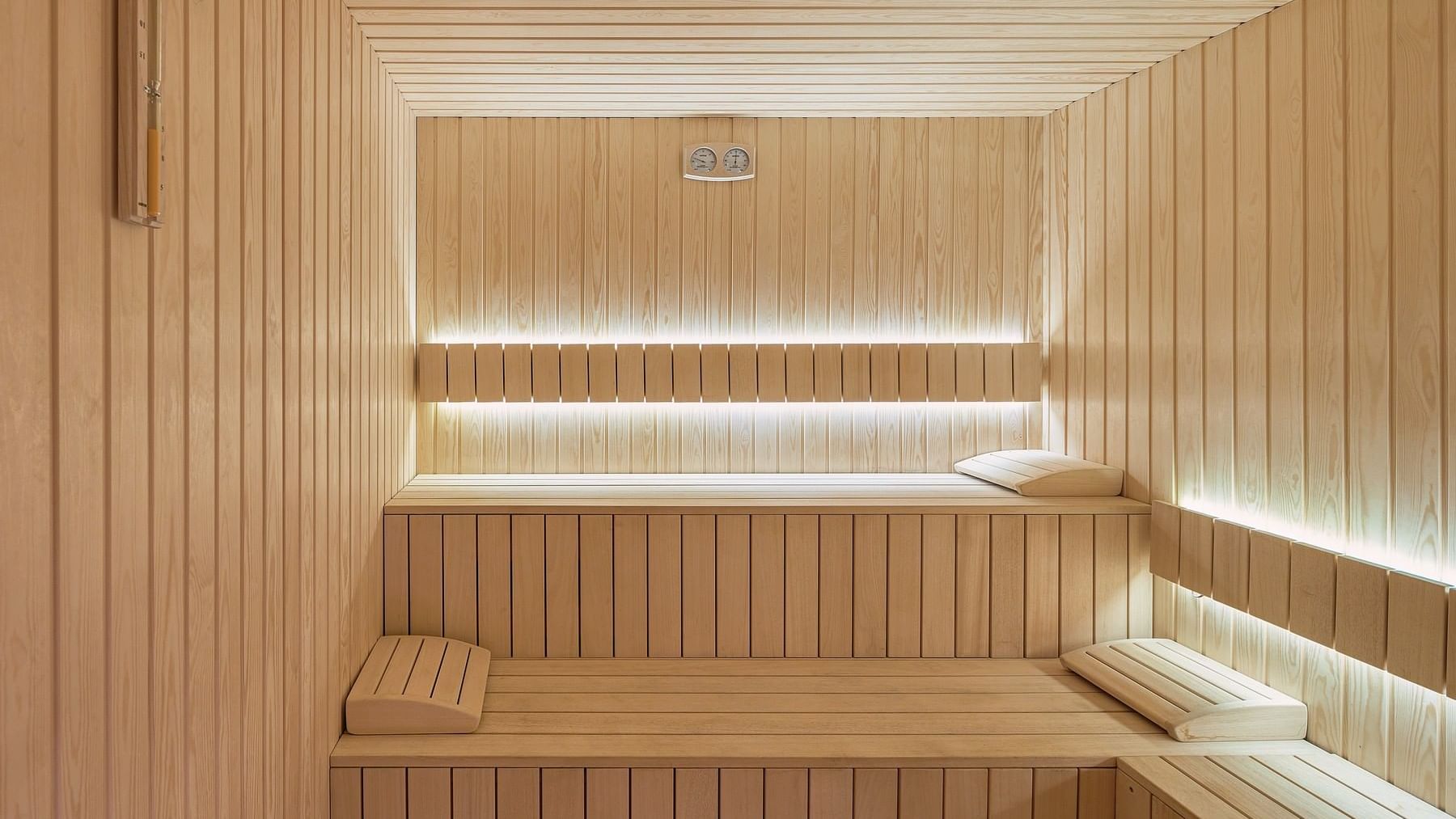 Interor & decor of a sauna in a Spa at Grand Fiesta Americana