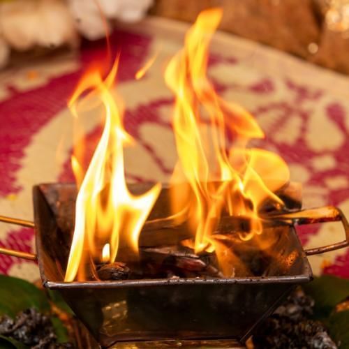 Sacred fire also known as Mangal Phere which is a Hindu wedding tradition