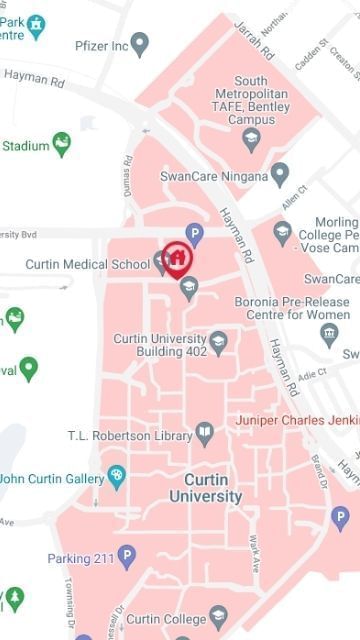 UniLodge at Curtin University - Zamia Apartments Map