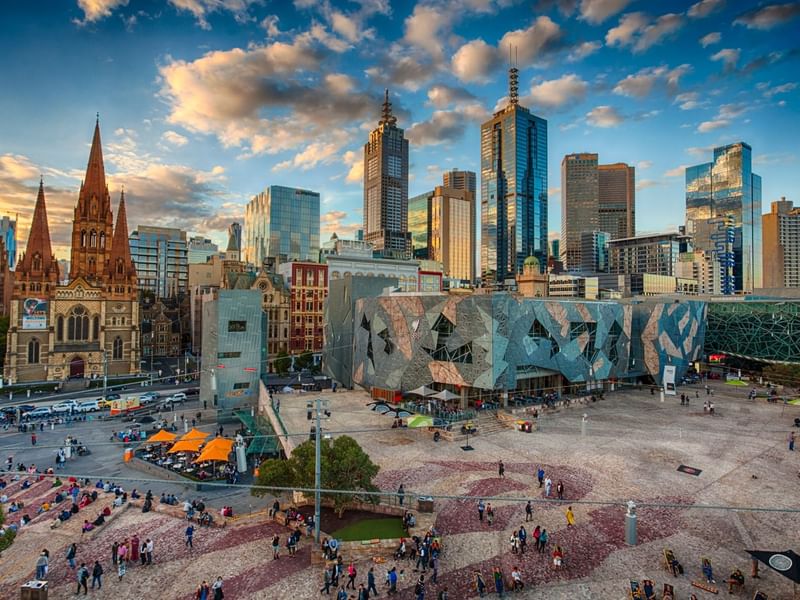 Federation Square Melbourne CBD nearby Mercure Welcome Hotel