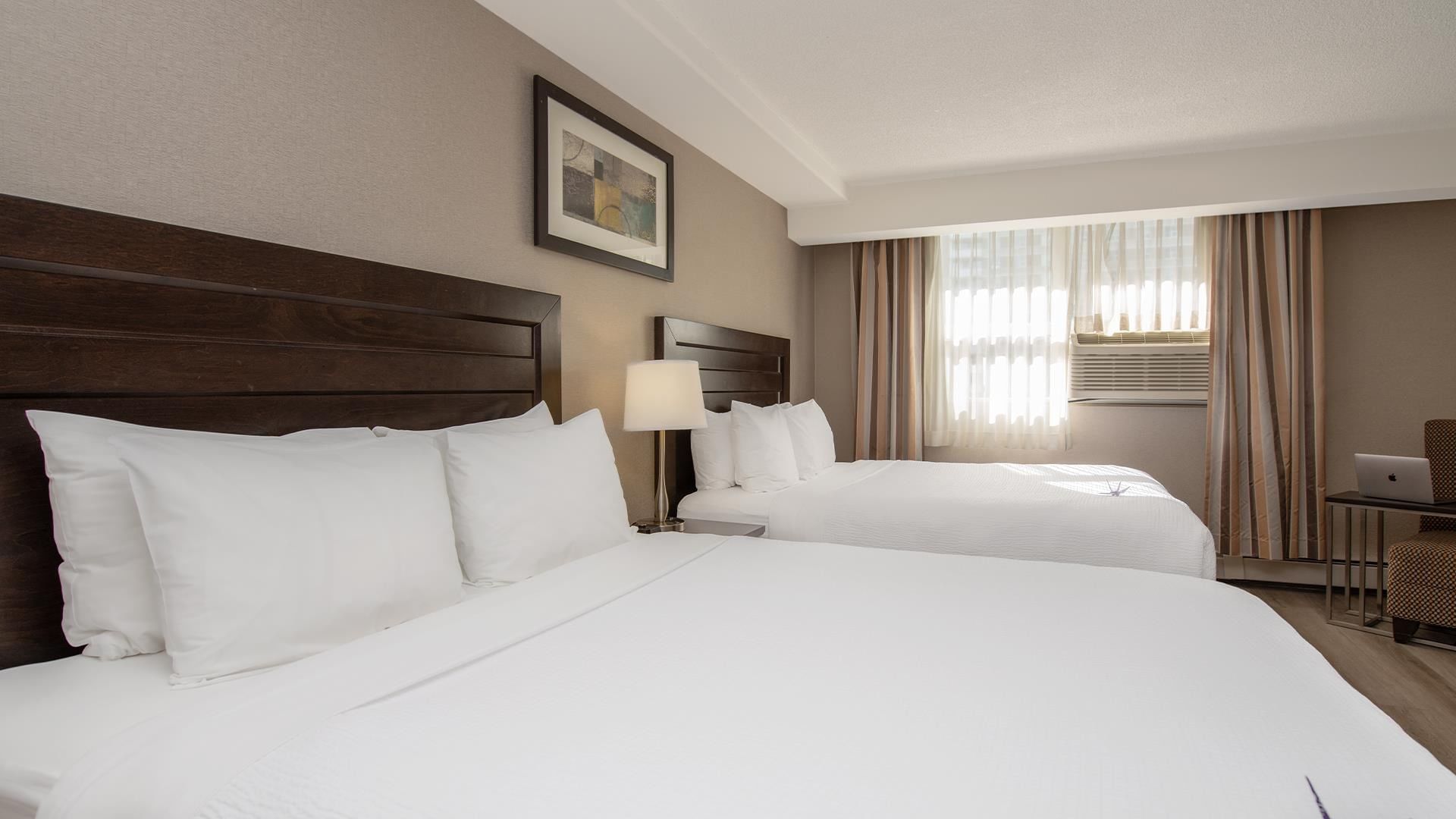 Hotel room with two queen beds