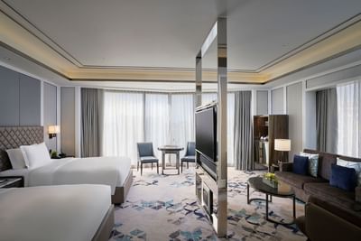 Interior of Premier Corner room at Hotel Okura Manila