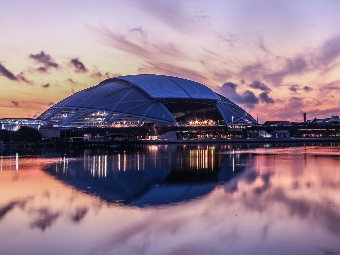 Exterior view of National Stadium near Carlton Hotel Singapore