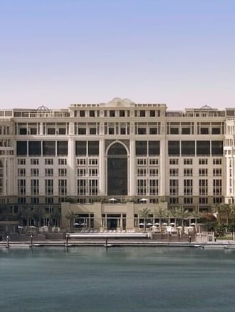 Exterior view of the hotel from the sea at Palazzo Versace