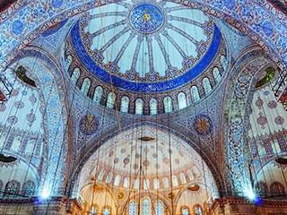 Artistic ceiling of the Blue Mosque near CVK Hotels
