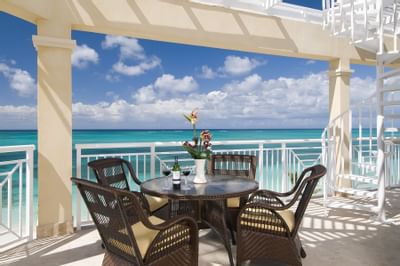 Balcony with oceanview in 2 Bedroom Oceanfront Penthouse at Windsong Resort On The Reef