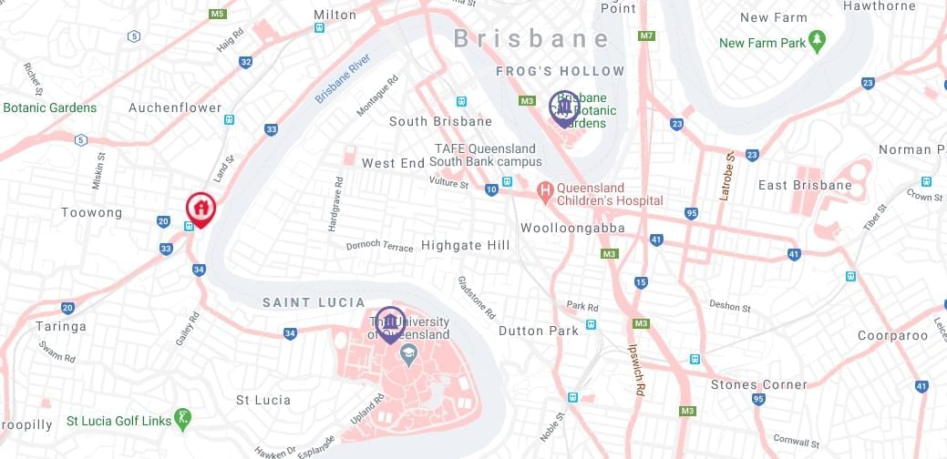 UniLodge Toowong Map