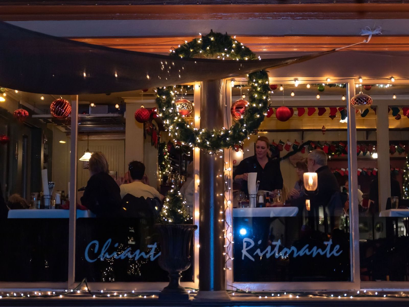 Christmas décor in a Restaurant near The Herrington Inn & Spa