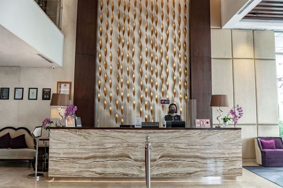 Reception area at LK Hotel Simpang Lima