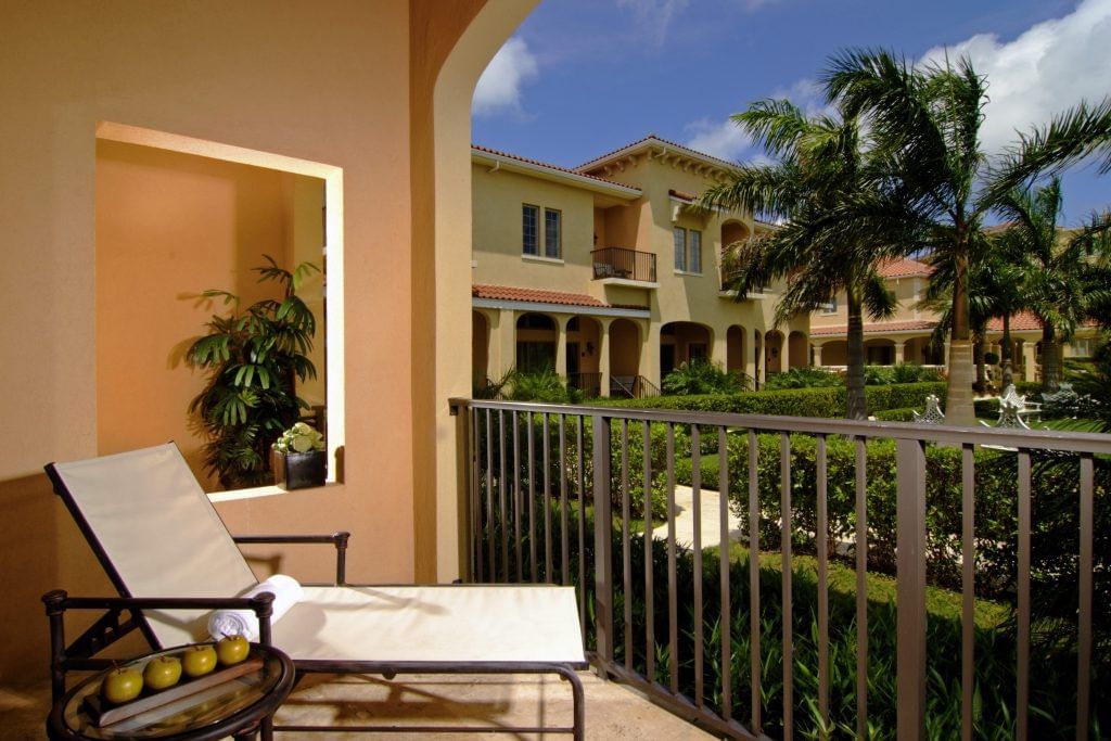Garden view from Residence terrace at The Somerset on Grace Bay
