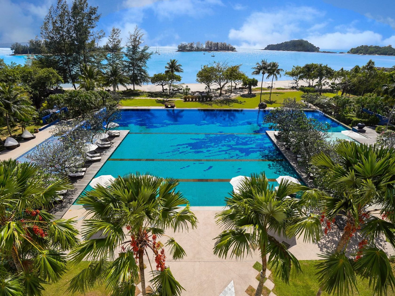 A Portrait view of Infinity Pool at The Danna Langkawi Hotel